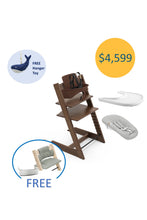 
                        
                          Load image into Gallery viewer, Stokke Tripp Trapp High Chair 5pcs Bundle - Signature Walnut Warm Brown $4,599 0-36 months (Free GIFTs)
                        
                      
