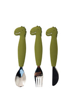 
                        
                          Load image into Gallery viewer, Trixie Silicone Cutlery Set 3-pack - Mr Dino
                        
                      