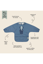 
                        
                          Load image into Gallery viewer, Trixie Waterproof Long Sleeve Bib - Mrs Elephant features focus
                        
                      