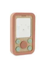 
                        
                          Load image into Gallery viewer, Trixie Wooden Silicone Baby Phone - Mrs Cat 45 angle view
                        
                      