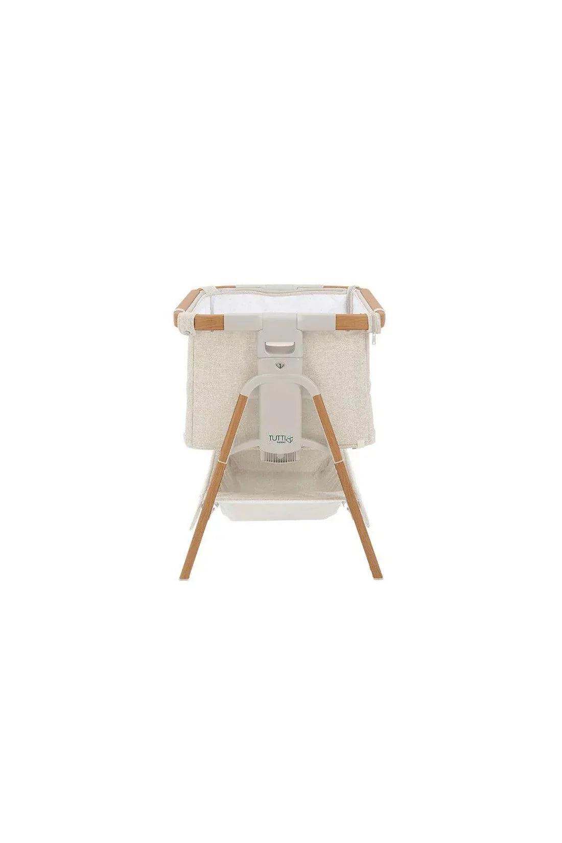 Tutti bambini Cozee XL bedside Cot Color in walnut and Ecru white Crib side view