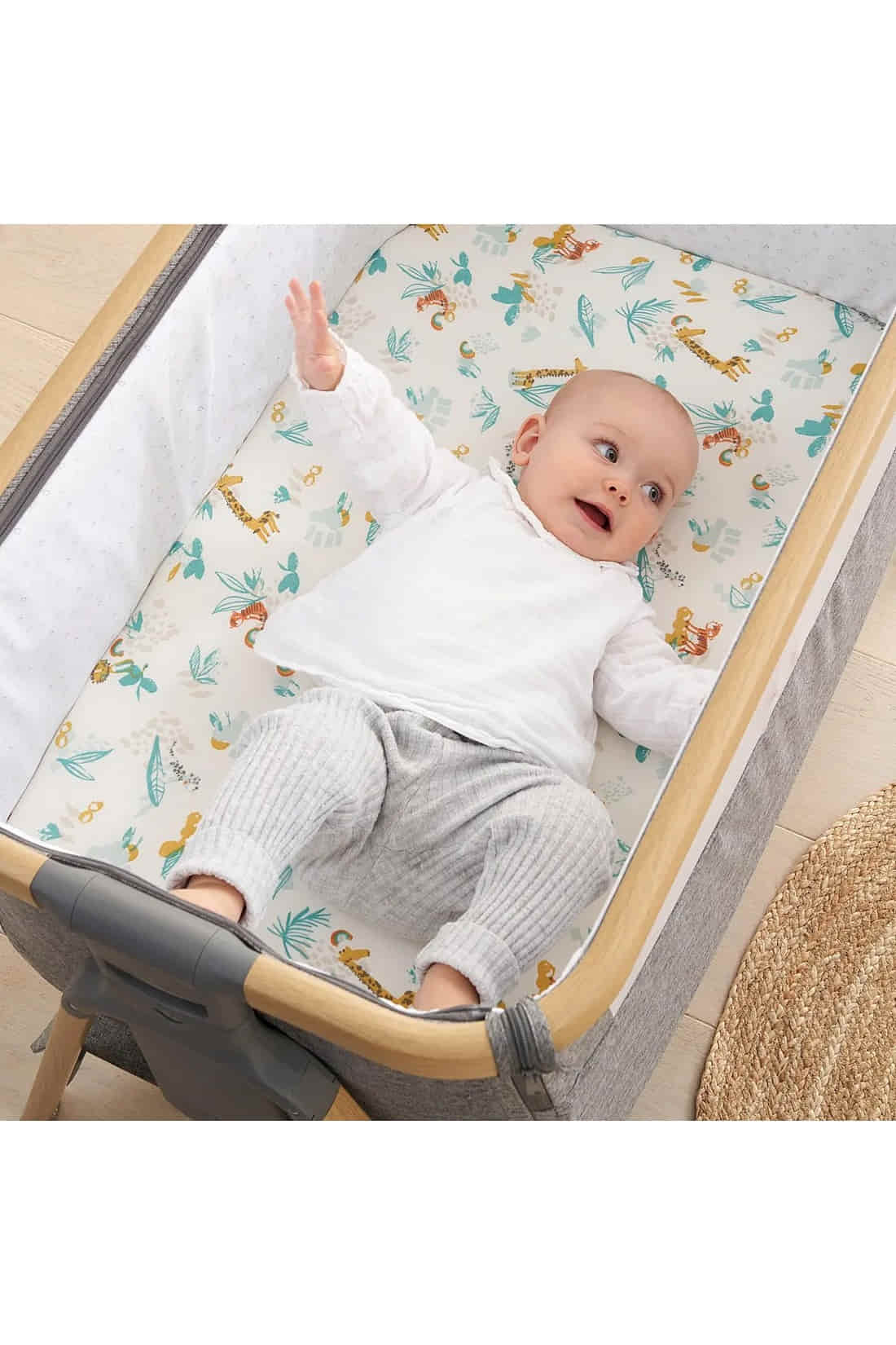 Tutti Bambini CoZee Bedside Crib Fitted Sheets 2 Pack Run Wild Online mothercare mothercare hong kong