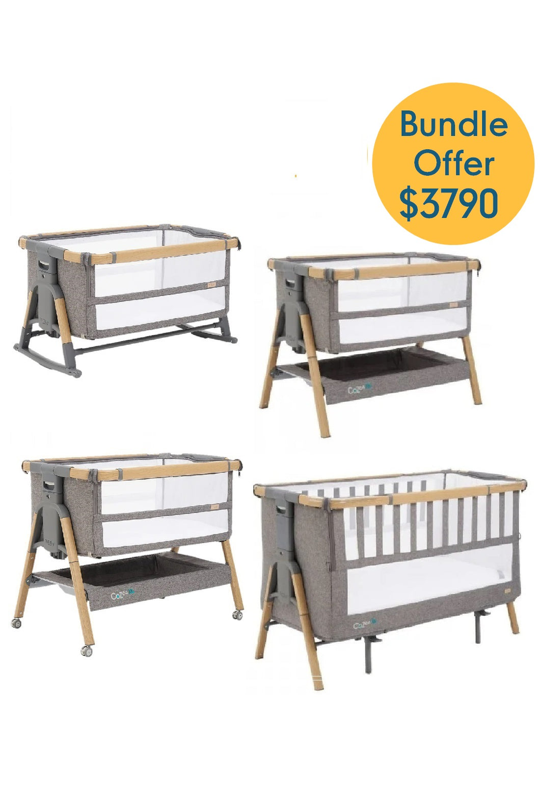 Tutti Bambini Cozee XL Bedside Crib Cot Bundle Offer 3790