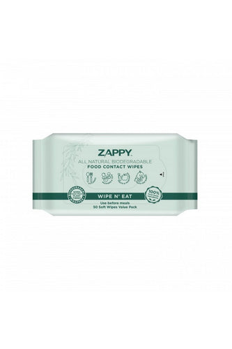 Zappy All Natural Biodegradable Food Contact Wipes - 50 Pack 1