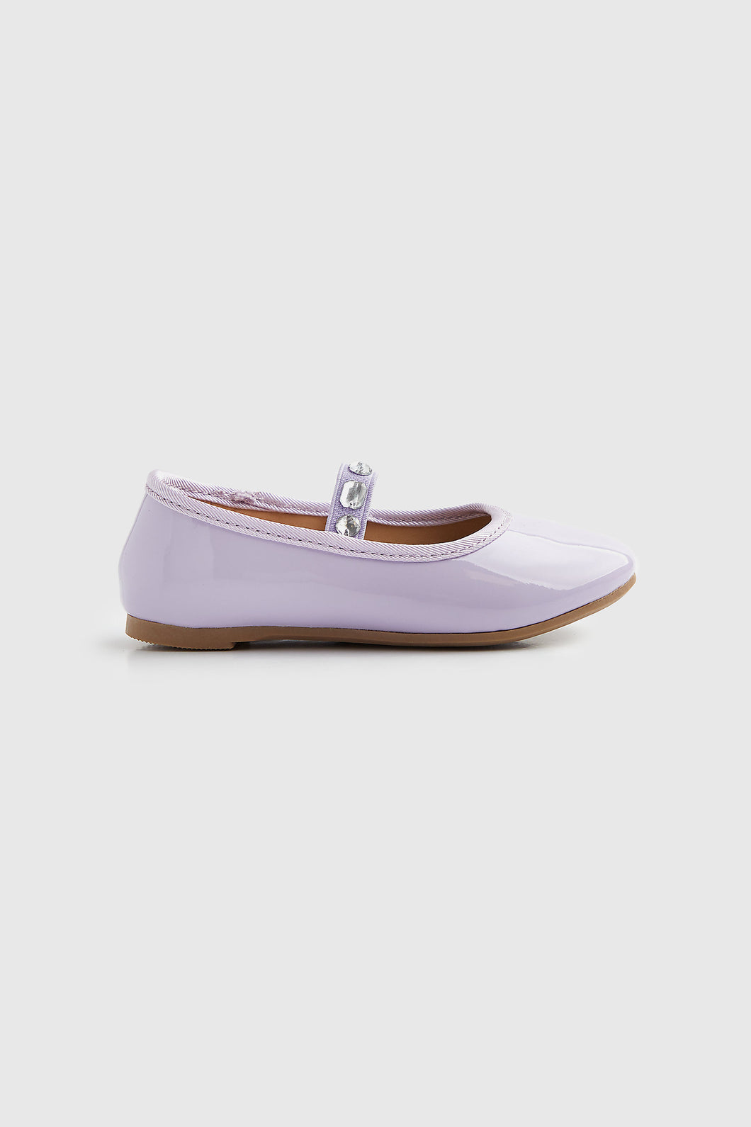 Mothercare Lilac Diamanté Patent Ballerina Shoes