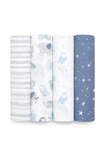 
                        
                          Load image into Gallery viewer, Aden + Anais Essentials Cotton Muslin Swaddles Time To Dream - 4 Pack 1
                        
                      