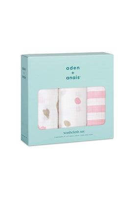 Aden Anais Cotton Muslin Washcloth Set 3 Pack Heartbreake 1