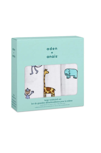 Aden Anais Cotton Muslin Washcloth Set 3 Pack Jungle Jam 1