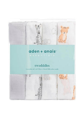 Aden Anais Muslin Swaddles 4 Pack Safari Babes 1