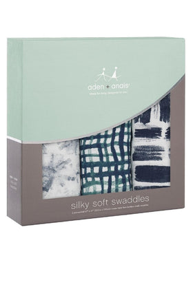 Aden Anais Silky Soft Swaddle 3 Pack Seaport 1