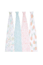 
                        
                          Load image into Gallery viewer, Aden + Anais Essentials Cotton Muslin Swaddles Tropicalia 4 Pack 4
                        
                      