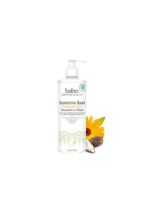 Babo Botanicals Sensitive Baby Fragrance Free Shampoo & Wash 16oz 1