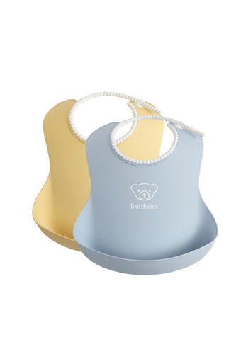 Babybjorn Baby Bib 2 Pack Powder Yellowblue