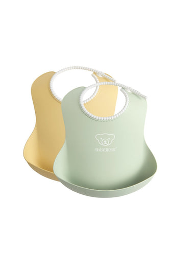 Babybjorn Baby Bib 2 Pack Powder Yellowgreen