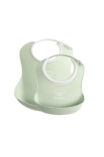 Babybjorn Feeding Bib Set 2 Pack Powder Green 1
