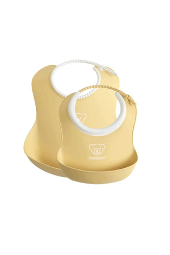 Babybjorn Feeding Bib Set 2 Pack Powder Yellow 1