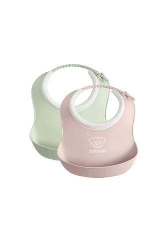 Babybjorn Small Baby Bib 2Pk Powder Green Powder Pink