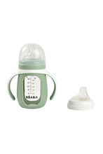
                        
                          Load image into Gallery viewer, Beaba 2-In-1 Learning Glass Milk Bottle With Silicone Cover Sage Green 5
                        
                      