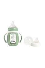 
                        
                          Load image into Gallery viewer, Beaba 2-In-1 Learning Glass Milk Bottle With Silicone Cover Sage Green 3
                        
                      