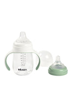 
                        
                          Load image into Gallery viewer, Beaba 2-In-1 Learning Glass Milk Bottle With Silicone Cover Sage Green 6
                        
                      