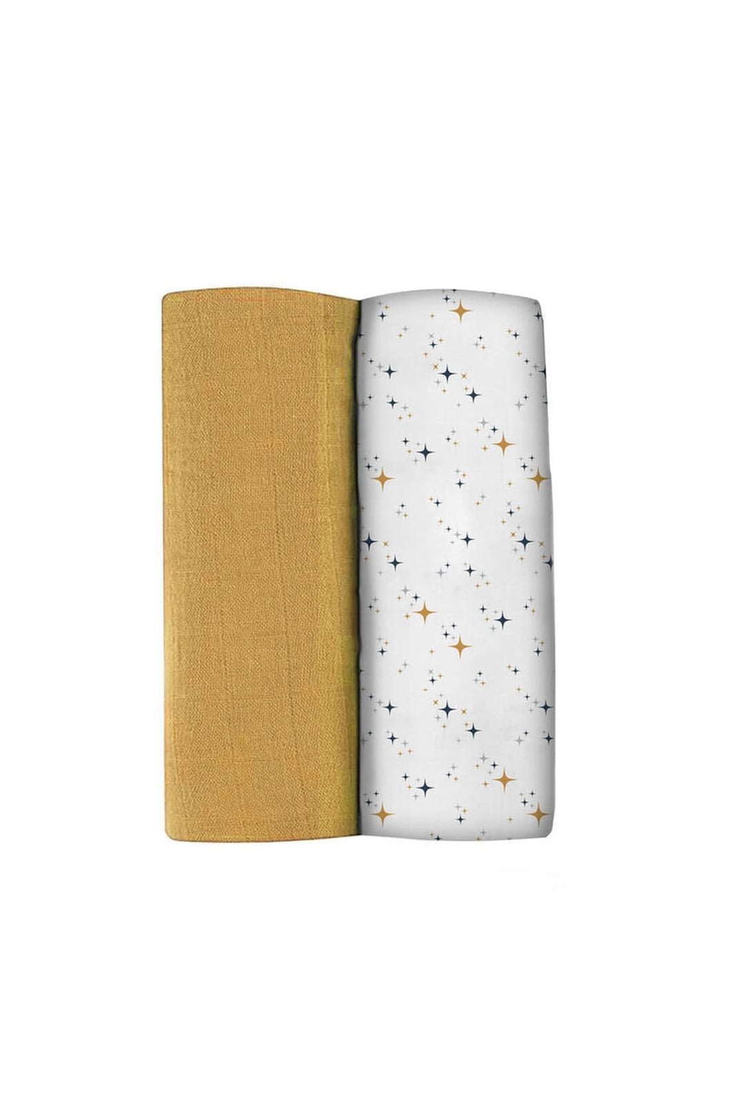 Beaba Set Of 2 XXL Cotton Muslins Wraps Honey Yellow/Starry Night 1