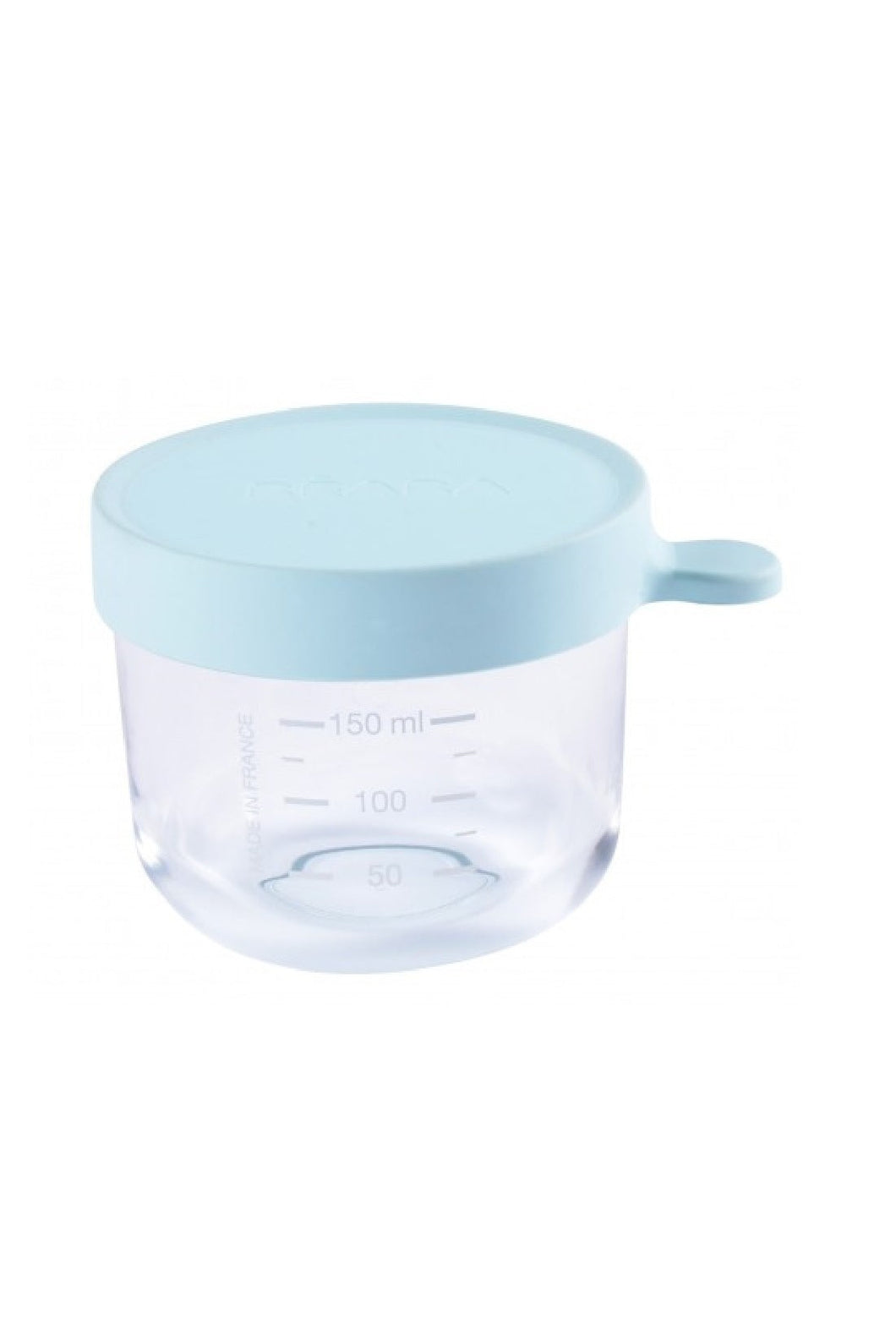 Beaba 150 Ml Conservation Jar In Superior Quality Glass Light Blue