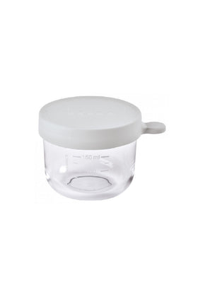 Beaba 150 Ml Conservation Jar In Superior Quality Glass Light Grey