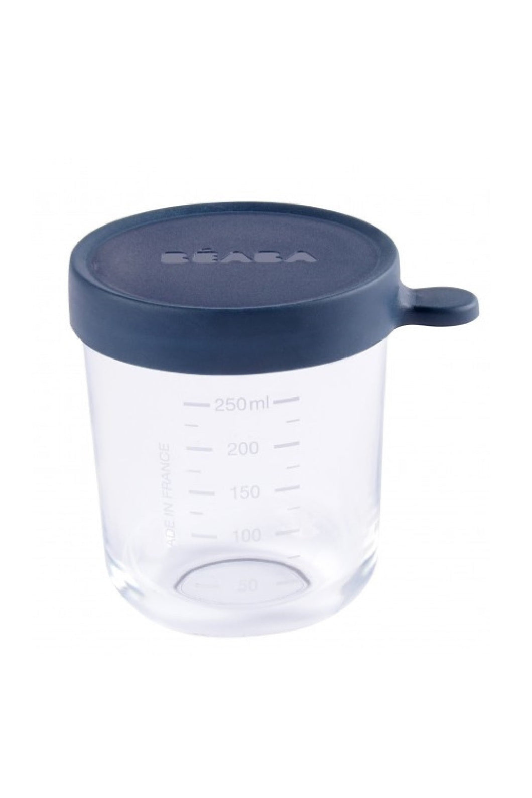 Beaba 250 Ml Conservation Jar In Superior Quality Glass Dark Blue