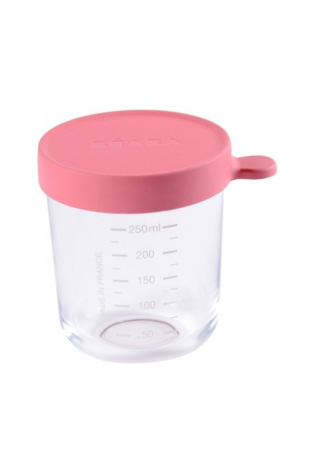 Beaba 250 Ml Conservation Jar In Superior Quality Glass Dark Pink