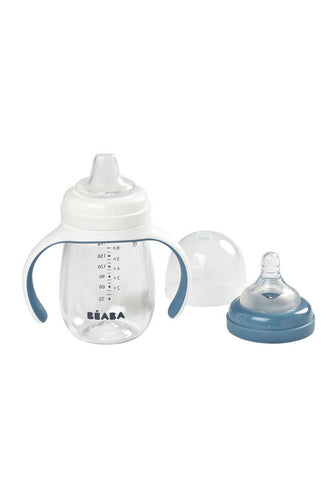 Beaba 2 In 1 Training Milk Bottle 210Ml Windy Blue 2