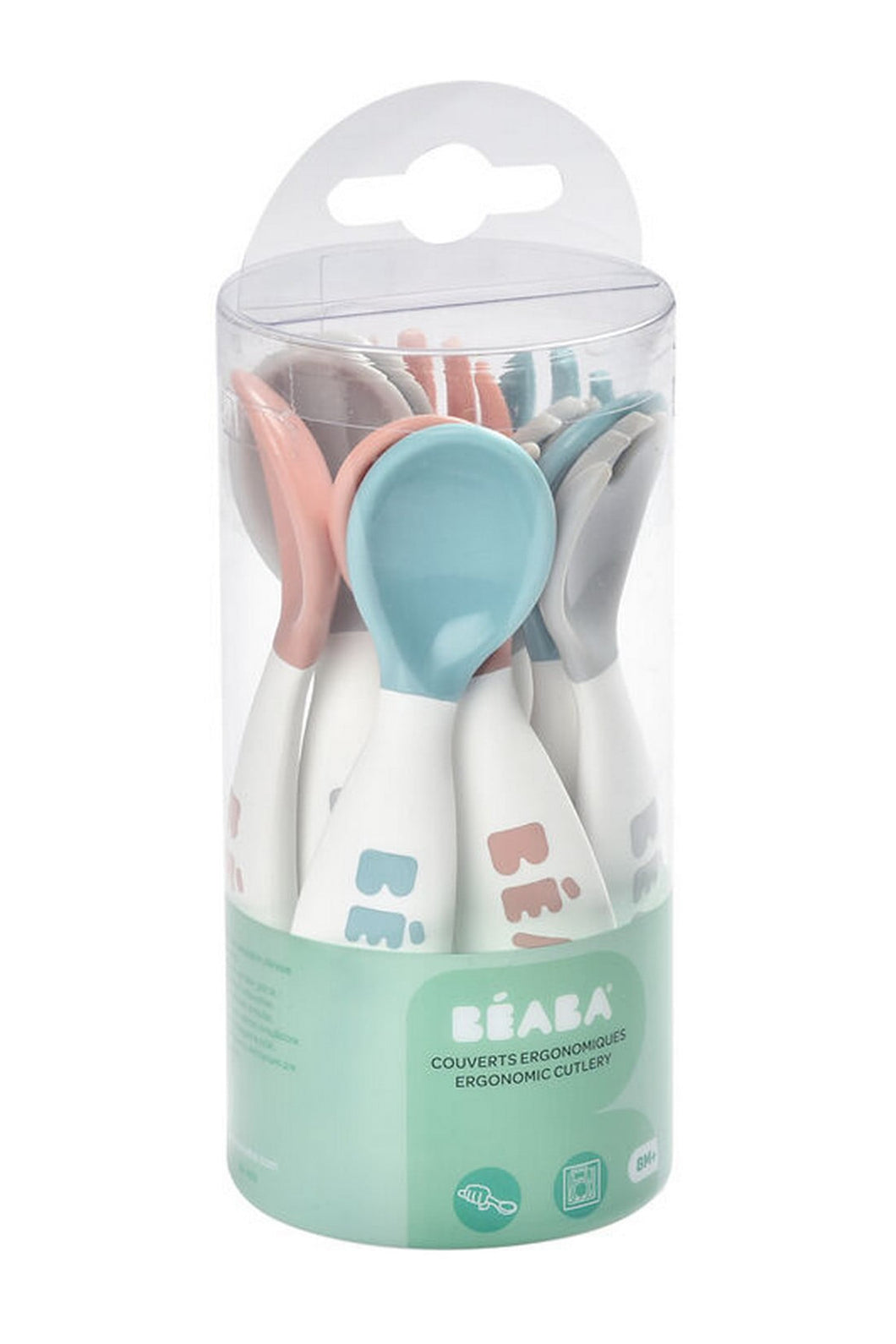 Beaba Set 10 Ergonomic Cutleries For 2Nd Age Blue Pink