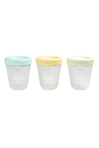 Beaba Set Of 3 X 200Ml Silicone Portions Spring 1