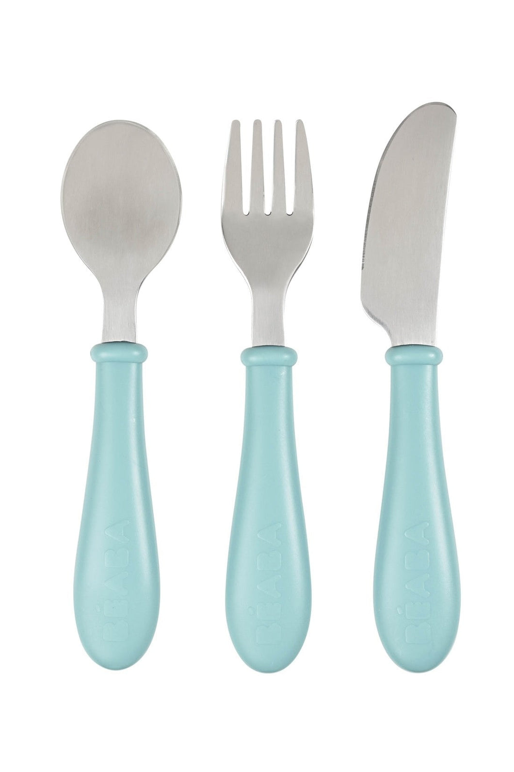 Beaba Stainless Cutlery Set Of 3 Light Blue