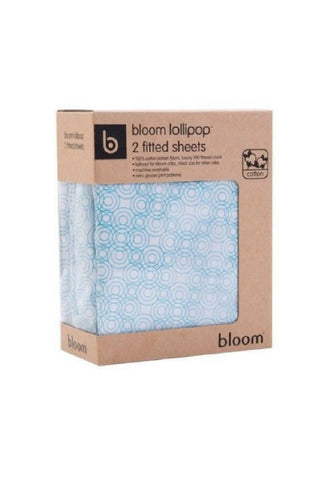 Bloom Alma Papa Fitted Sheets 2Pk Lollipop Bermuda Blue 1