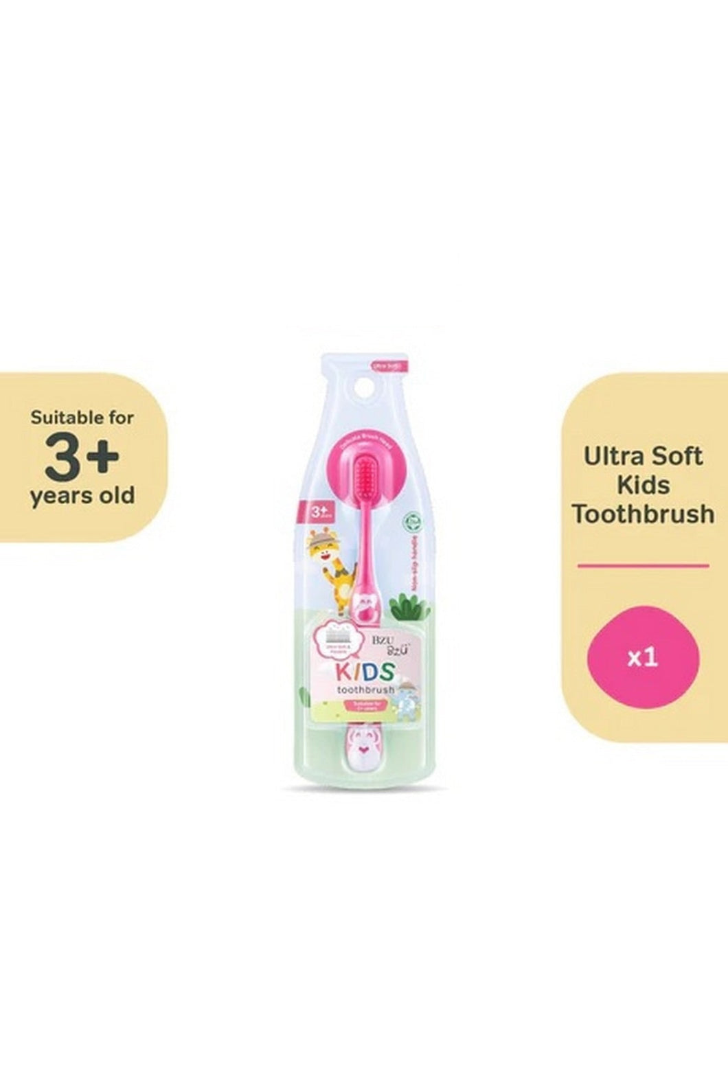 Bzu Bzu Ultra Soft Kids Toothbrush Pink 1