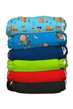 
                        
                          Load image into Gallery viewer, Charlie Banana Pack Of 6 One Size Diapers Organic Monkey Business
                        
                      
