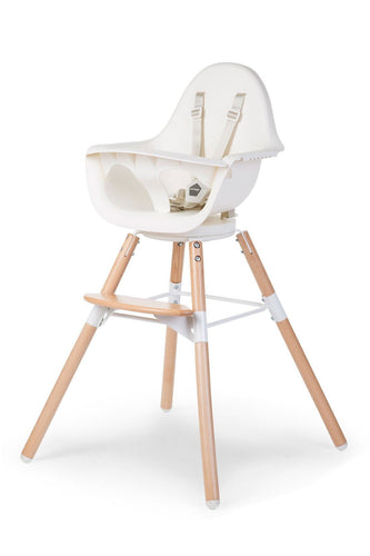 Childhome Evolu One.80?? High Chair Natural White with Bumper 1