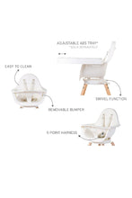 
                        
                          Load image into Gallery viewer, Childhome Evolu One.80?? High Chair Natural White with Bumper 6
                        
                      