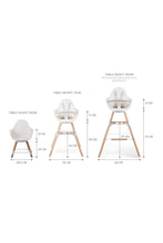 
                        
                          Load image into Gallery viewer, Childhome Evolu One.80?? High Chair Natural White with Bumper 8
                        
                      