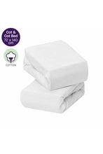 
                        
                          Load image into Gallery viewer, Cleavamama Jersey Cotton Fitted Sheets One Size for Cot and Cot Bed 70 x 140 x 17 cm White 1
                        
                      