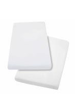 
                        
                          Load image into Gallery viewer, Cleavamama Jersey Cotton Fitted Sheets One Size for Cot and Cot Bed 70 x 140 x 17 cm White 2
                        
                      