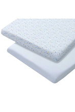 
                        
                          Load image into Gallery viewer, Cleavamama Jersey Cotton Fitted Sheets One Size for Cot &amp; Cot Bed 72 x 140 x 17 cm Blue 4
                        
                      