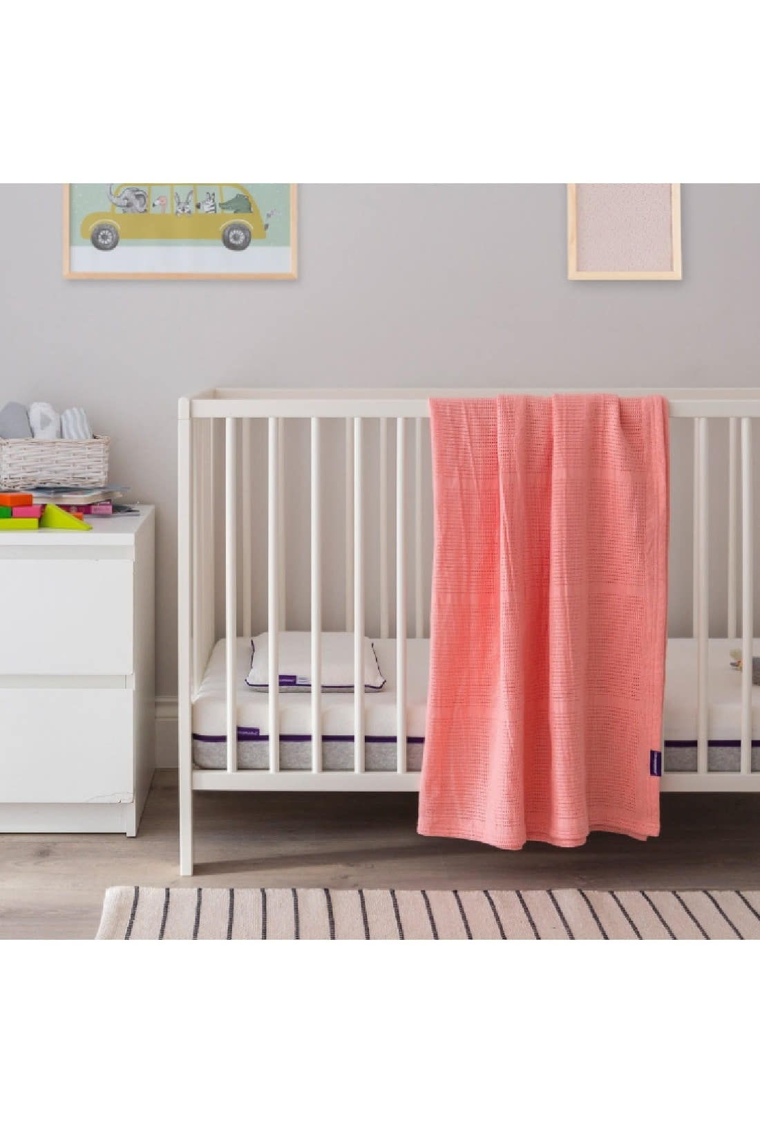 Buy Clevamam Cellular Baby Blanket Cot & Cot Bed 120 x 140 cm Coral