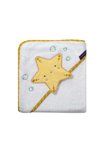 Clevamama Bamboo Apron Baby Bath Towel Star