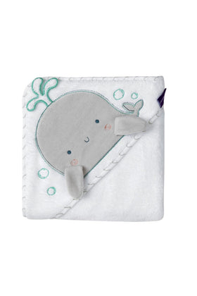 Clevamama Bamboo Apron Baby Bath Towel Whale
