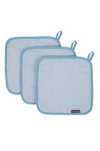 
                        
                          Load image into Gallery viewer, Clevamama Bamboo Baby Washcloth Set 3Pk Blue 5
                        
                      
