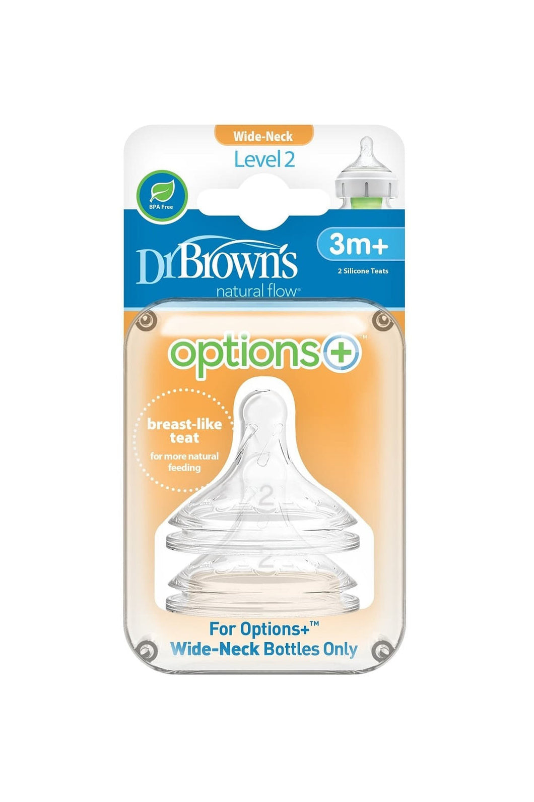 Dr Browns Options Level 2 3M Teats 2 Pack