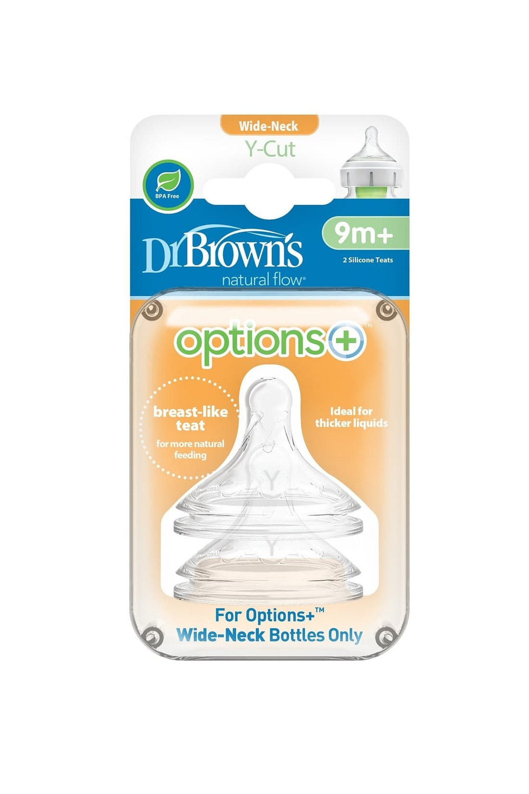 Dr Browns Options Y Cut 9M Teats 2 Pack