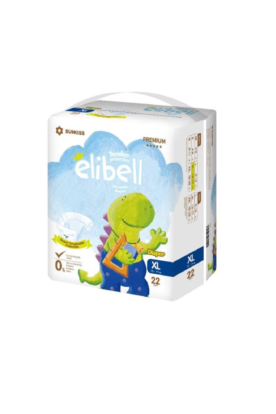 Elibell Baby Diapers XL - 22pcs