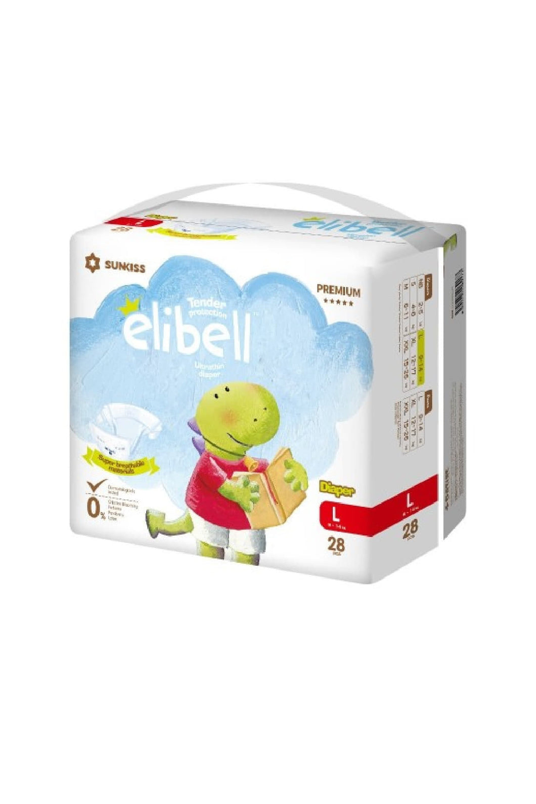 Elibell Baby Diapers L - 28pcs